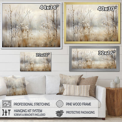 Décoration murale Designart Winter Meadow View Calmness II Meadow Grey - Toile encadrée pour chambre traditionnelle
