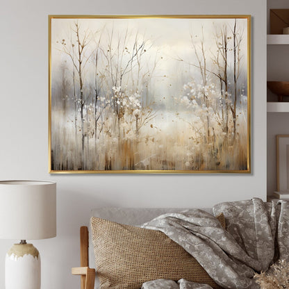 Décoration murale Designart Winter Meadow View Calmness II Meadow Grey - Toile encadrée pour chambre traditionnelle