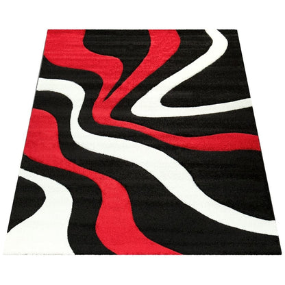 Tapis design à découpe contour et motif vague moderne