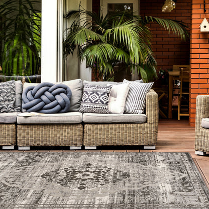 Tapis d'intérieur/extérieur traditionnel vieilli World Rug Gallery