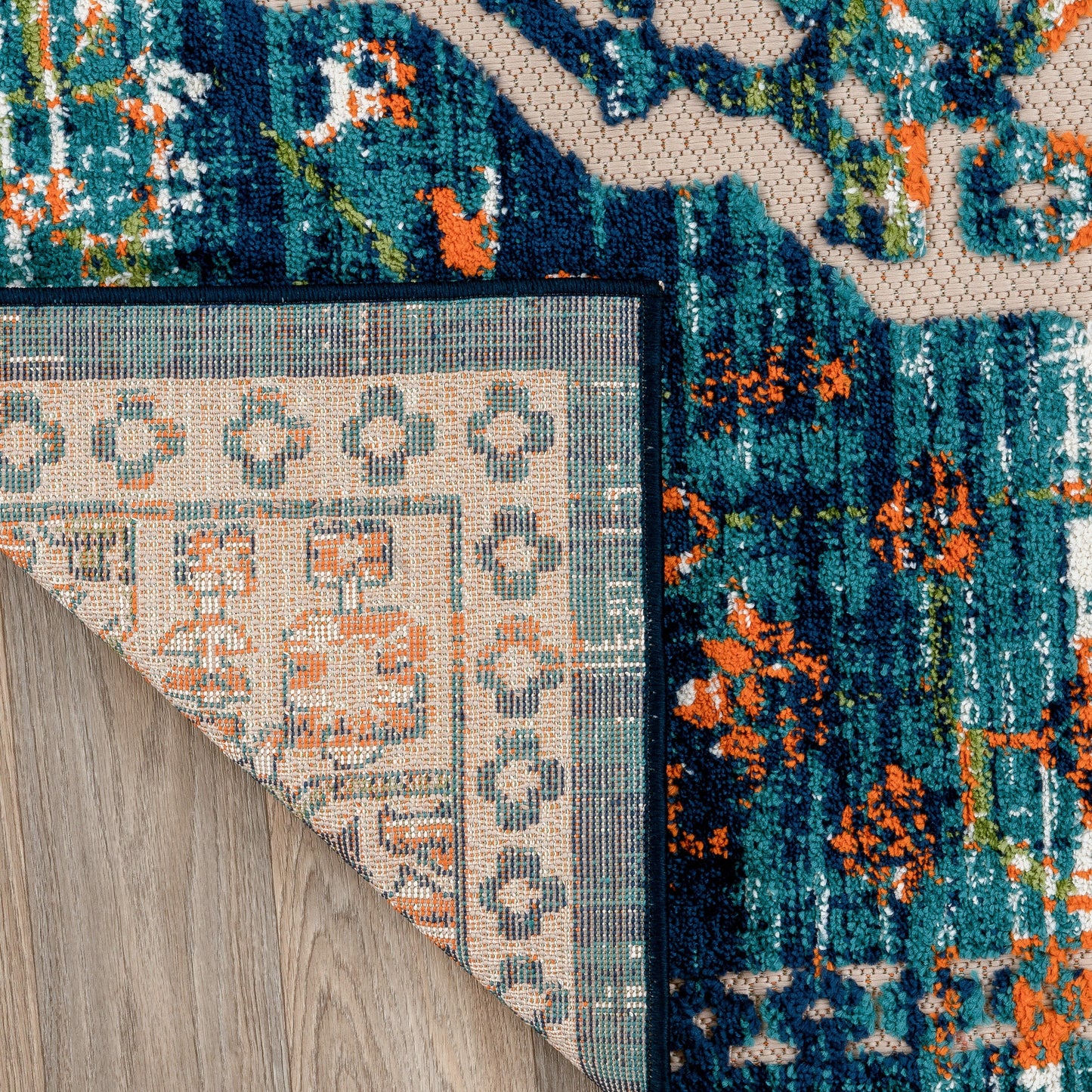 Tapis d'intérieur/extérieur traditionnel vieilli World Rug Gallery