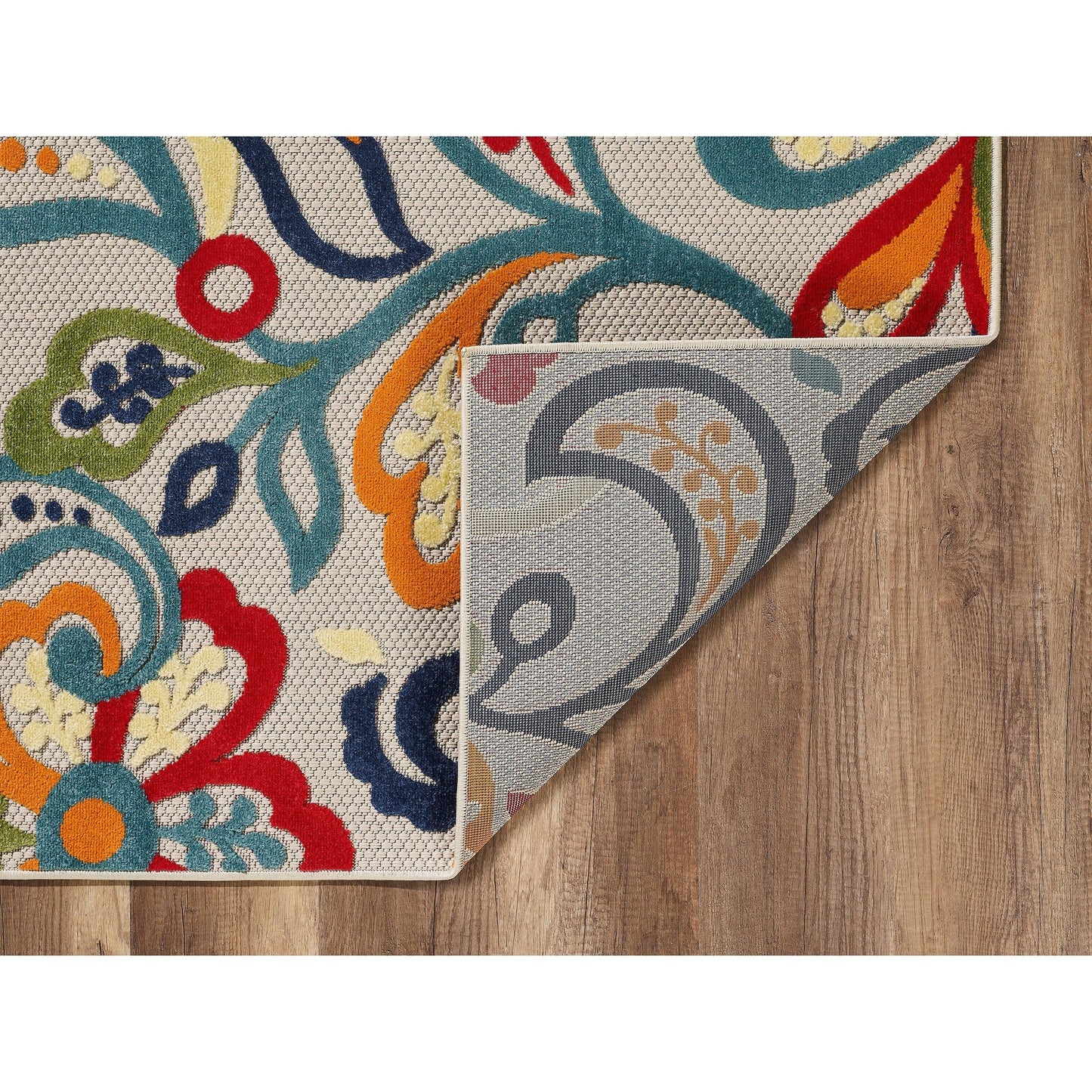 Tapis d'intérieur/extérieur à motif floral Domani Napa