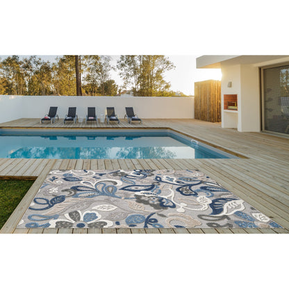 Tapis d'intérieur/extérieur à motif floral Domani Napa