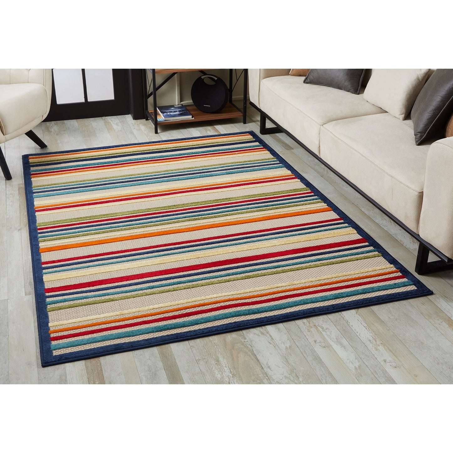 Tapis d'intérieur/extérieur Domani Napa à rayures d'été