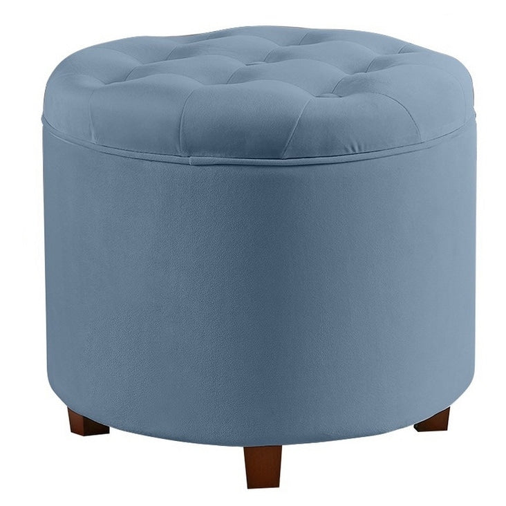 Pouf de rangement rond capitonné Donovan
