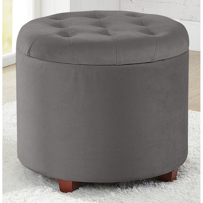 Pouf de rangement rond capitonné Donovan