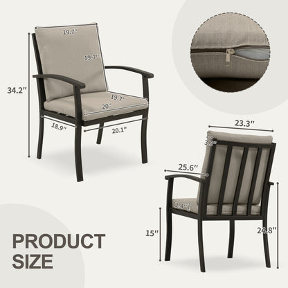 Ensemble de salle à manger de patio en aluminium EGEIROS LIFE AluLux 9 pièces avec 2 chaises pivotantes, 6 chaises et coussins lavables