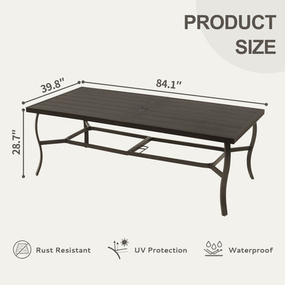 Ensemble de salle à manger de patio en aluminium EGEIROS LIFE AluLux 9 pièces avec 2 chaises pivotantes, 6 chaises et coussins lavables