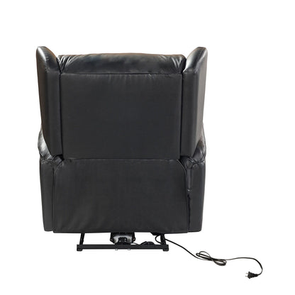 Fauteuil inclinable électrique en cuir véritable Eduardo avec port USB, lot de 2