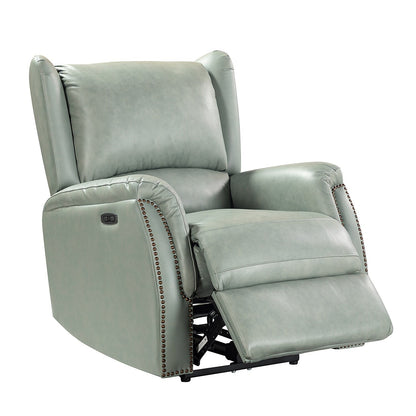 Fauteuil inclinable électrique en cuir véritable Eduardo avec port USB, lot de 2