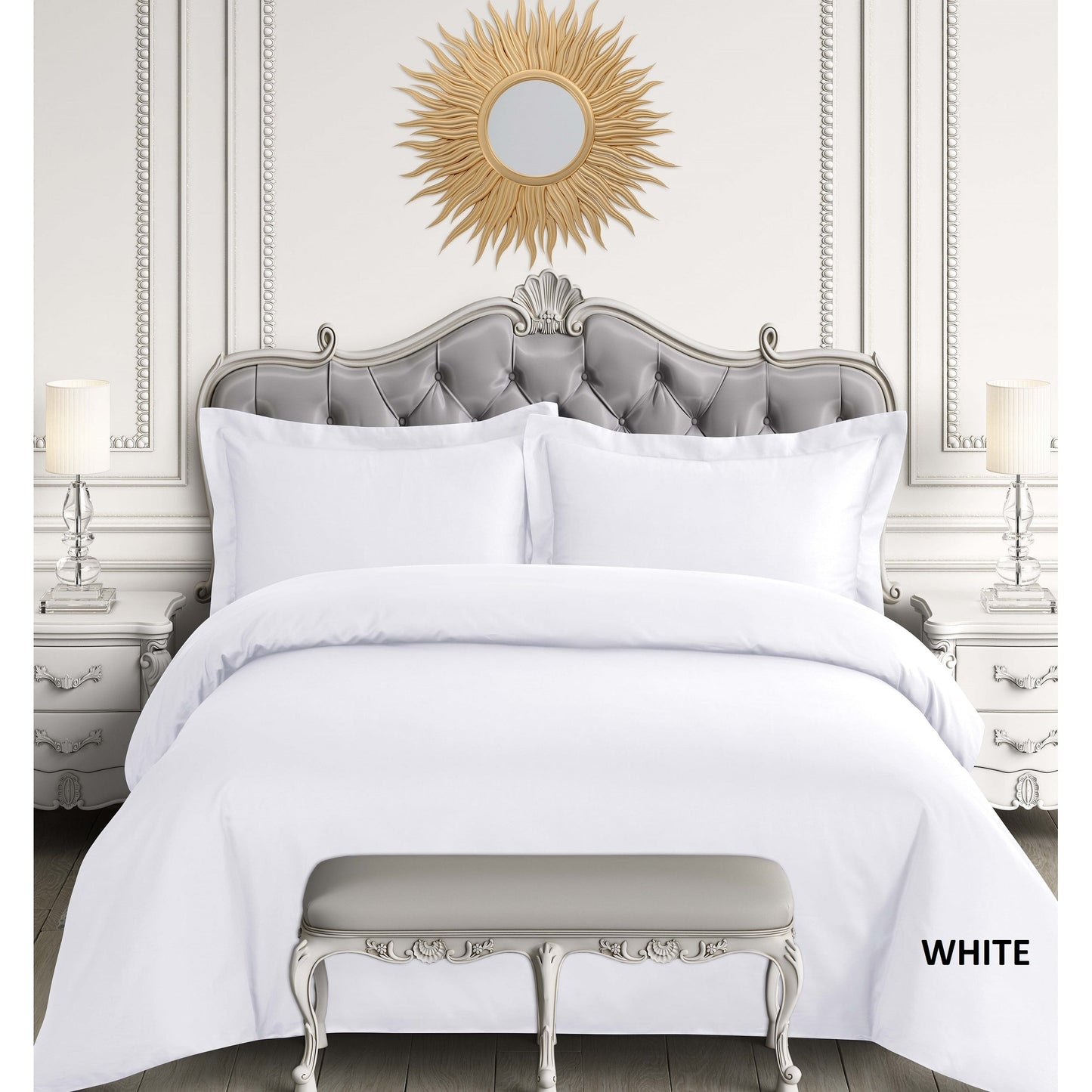 Ensemble de housse de couette surdimensionnée en satin de coton égyptien 600 fils