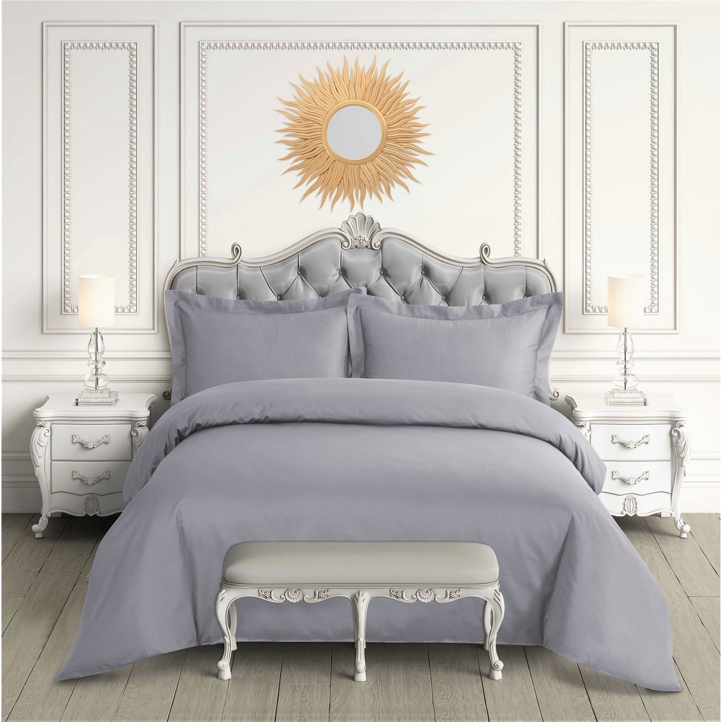 Ensemble de housse de couette surdimensionnée en satin de coton égyptien 600 fils