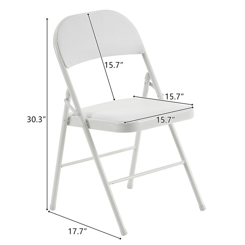 Chaises élégantes pliables en fer et PVC blanc pour congrès et expositions