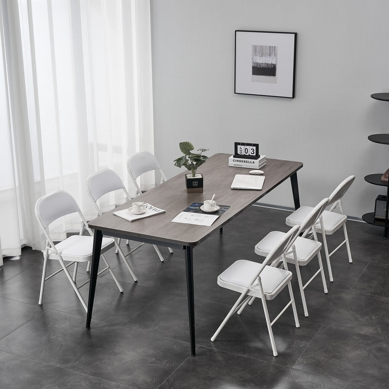 Chaises élégantes pliables en fer et PVC blanc pour congrès et expositions