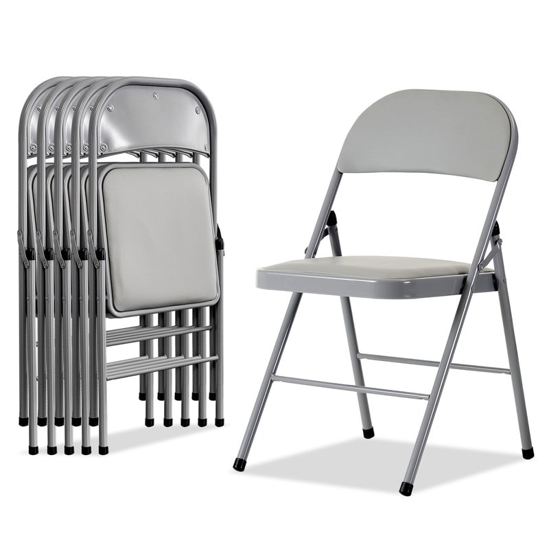 Chaises élégantes pliables en fer et PVC blanc pour congrès et expositions