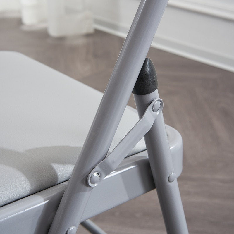 Chaises élégantes pliables en fer et PVC blanc pour congrès et expositions