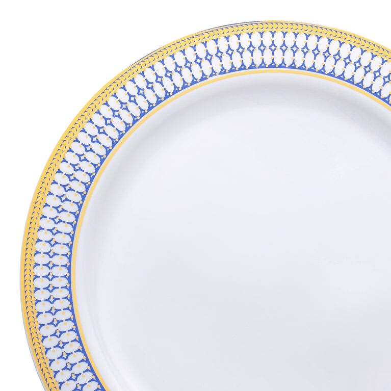Assiettes jetables en plastique avec bordure dorée élégante - Articles de fête