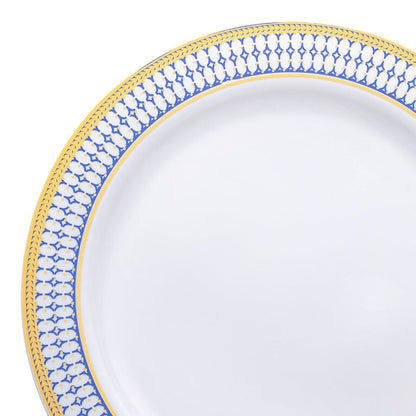 Assiettes jetables en plastique avec bordure dorée élégante - Articles de fête