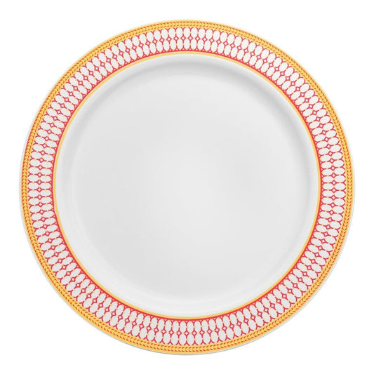 Assiettes jetables en plastique avec bordure dorée élégante - Articles de fête