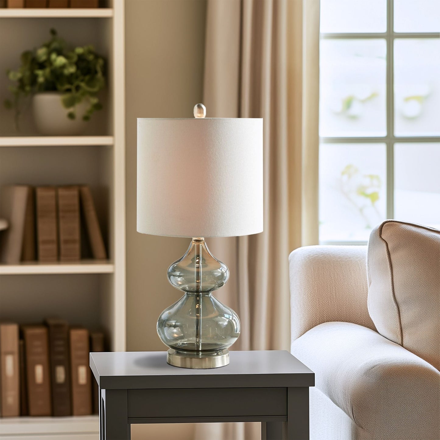 Lampe de table en verre en forme de gourde incurvée, lot de 2