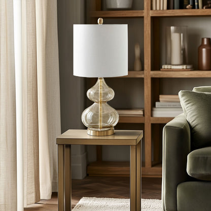 Lampe de table en verre en forme de gourde incurvée, lot de 2