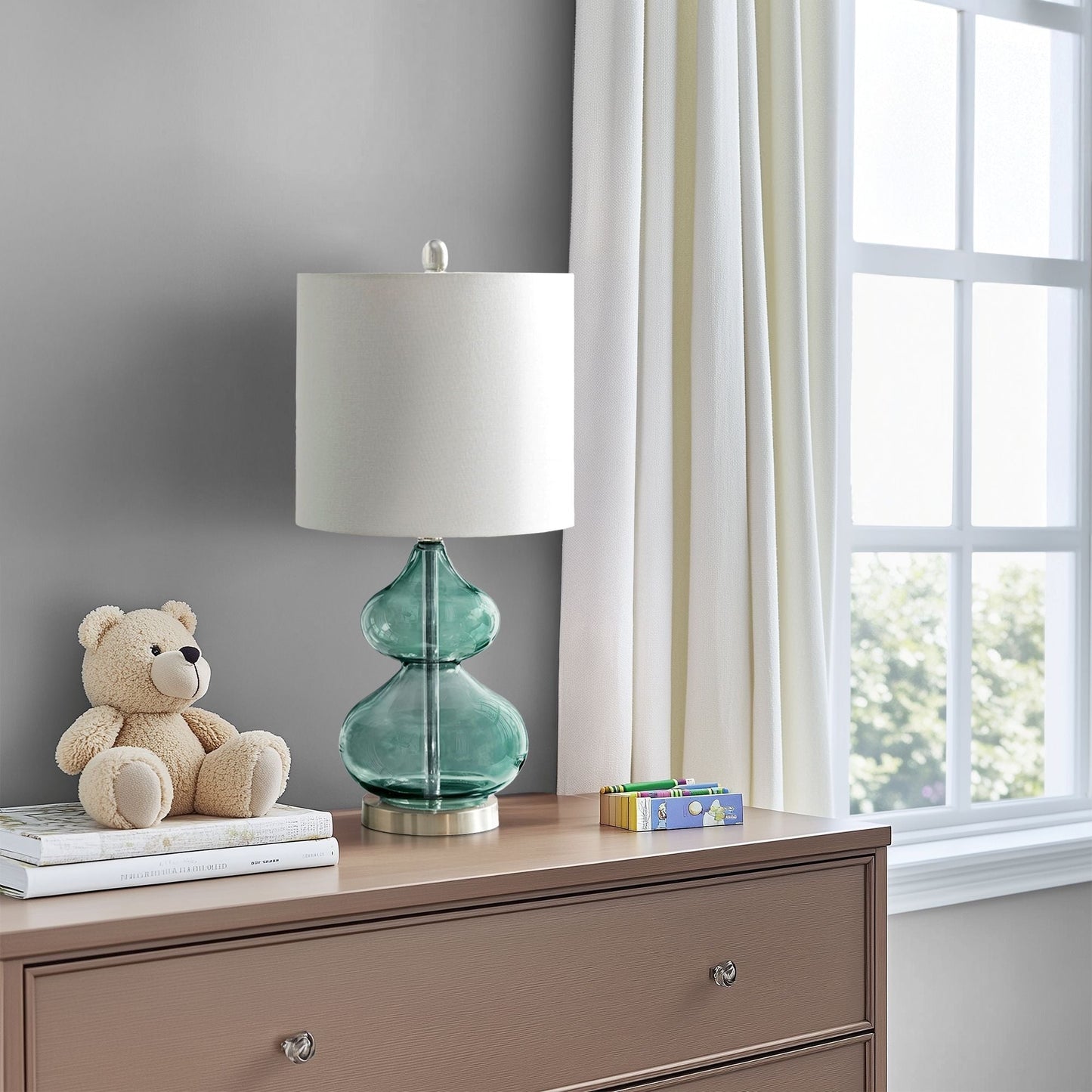 Lampe de table en verre en forme de gourde incurvée, lot de 2