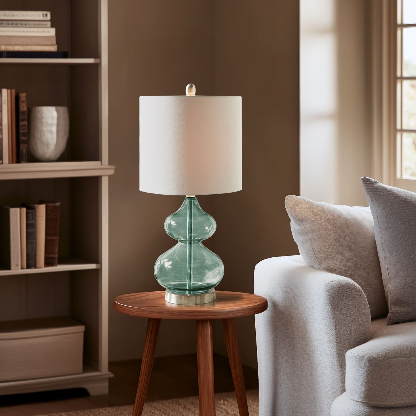 Lampe de table en verre en forme de gourde incurvée, lot de 2