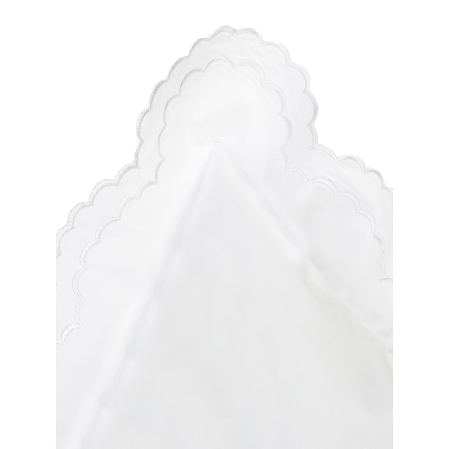 Parure de lit double festonnée en percale de coton frais brodée avec taie d'oreiller