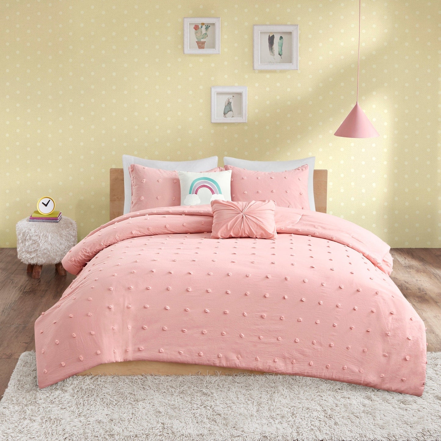Ensemble de couette à pompons Ensley en coton jacquard par Intelligent Design Kids