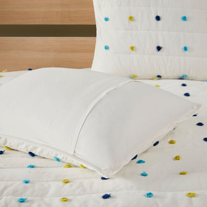 Ensemble de courtepointe en coton jacquard à pompons Ensley pour enfants Intelligent Design avec coussins décoratifs