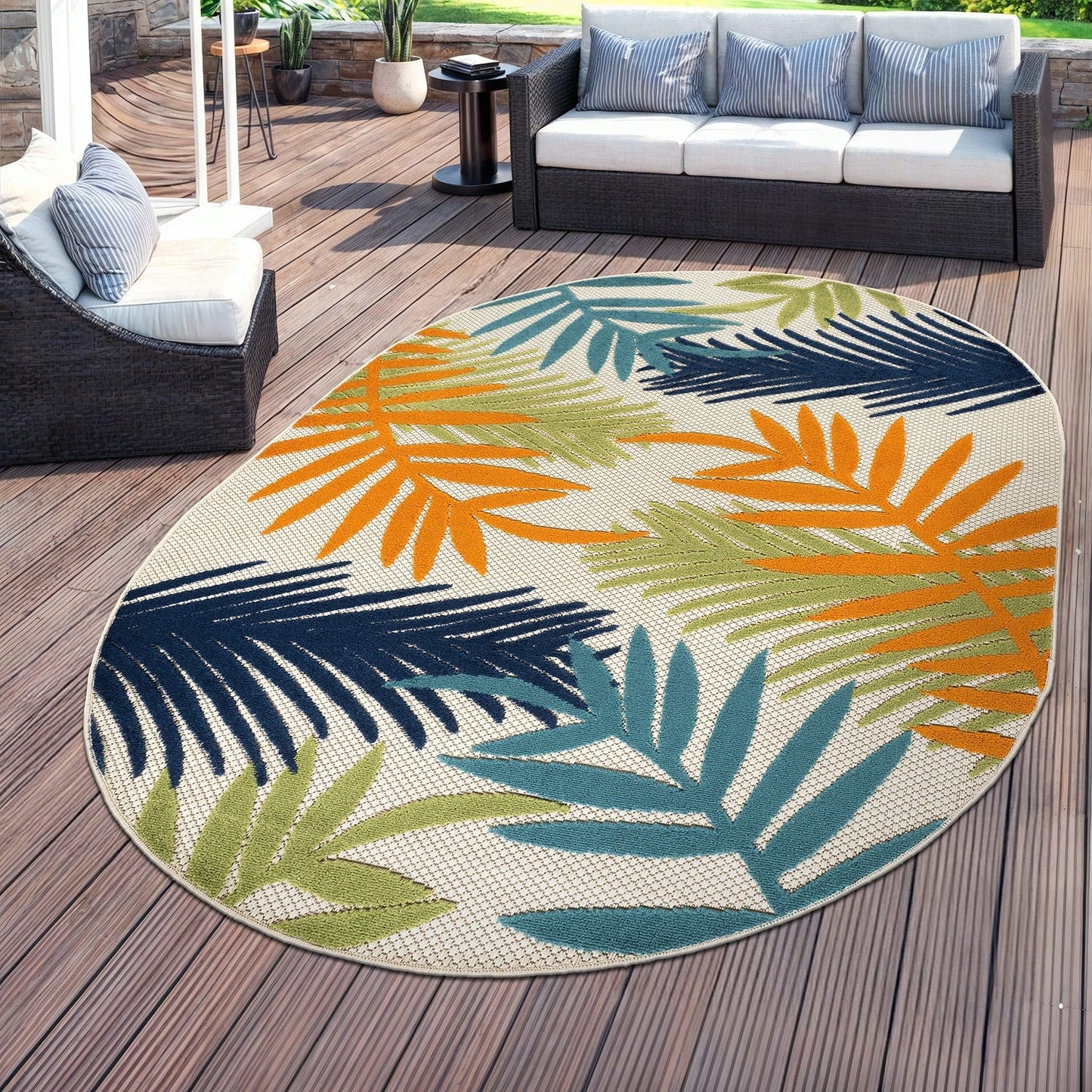 Tapis d'intérieur/extérieur Evora Palm Frond