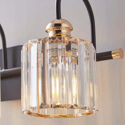 Appliques murales ExBrite modernes en or rose, à 1/2/3/4/5 lumières, avec variateur en cristal, pour salle de bain