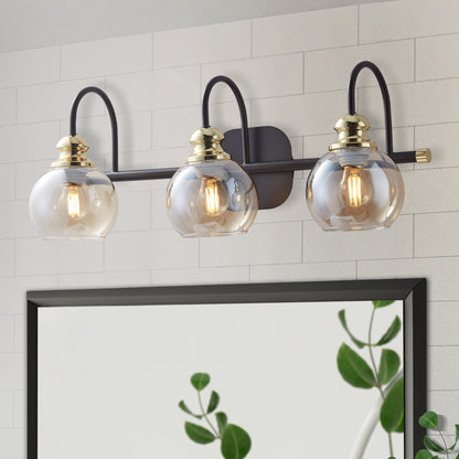 Appliques murales ExBrite modernes en or rose, à 1/2/3/4/5 lumières, avec variateur en cristal, pour salle de bain