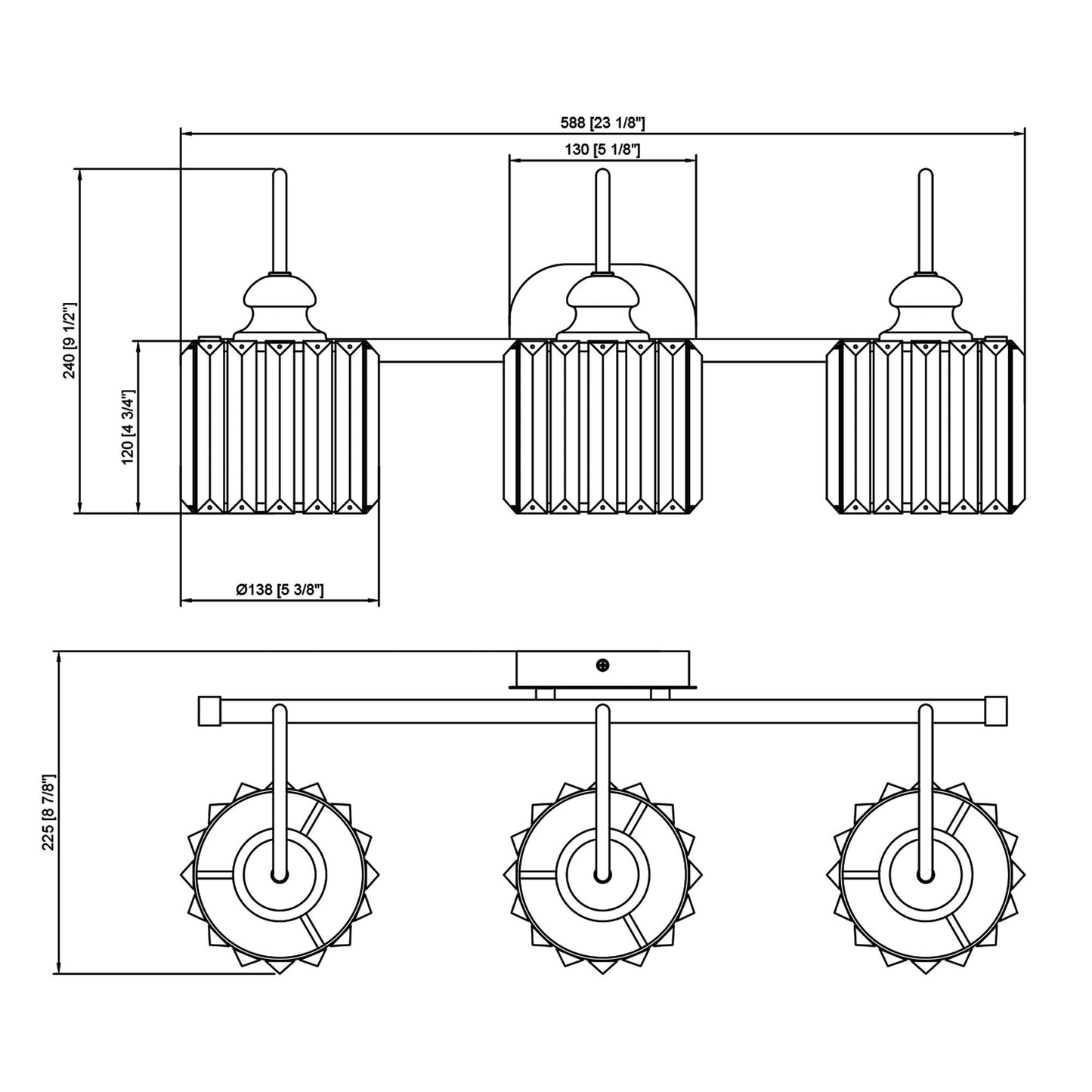 Appliques murales ExBrite modernes en or rose, à 1/2/3/4/5 lumières, avec variateur en cristal, pour salle de bain