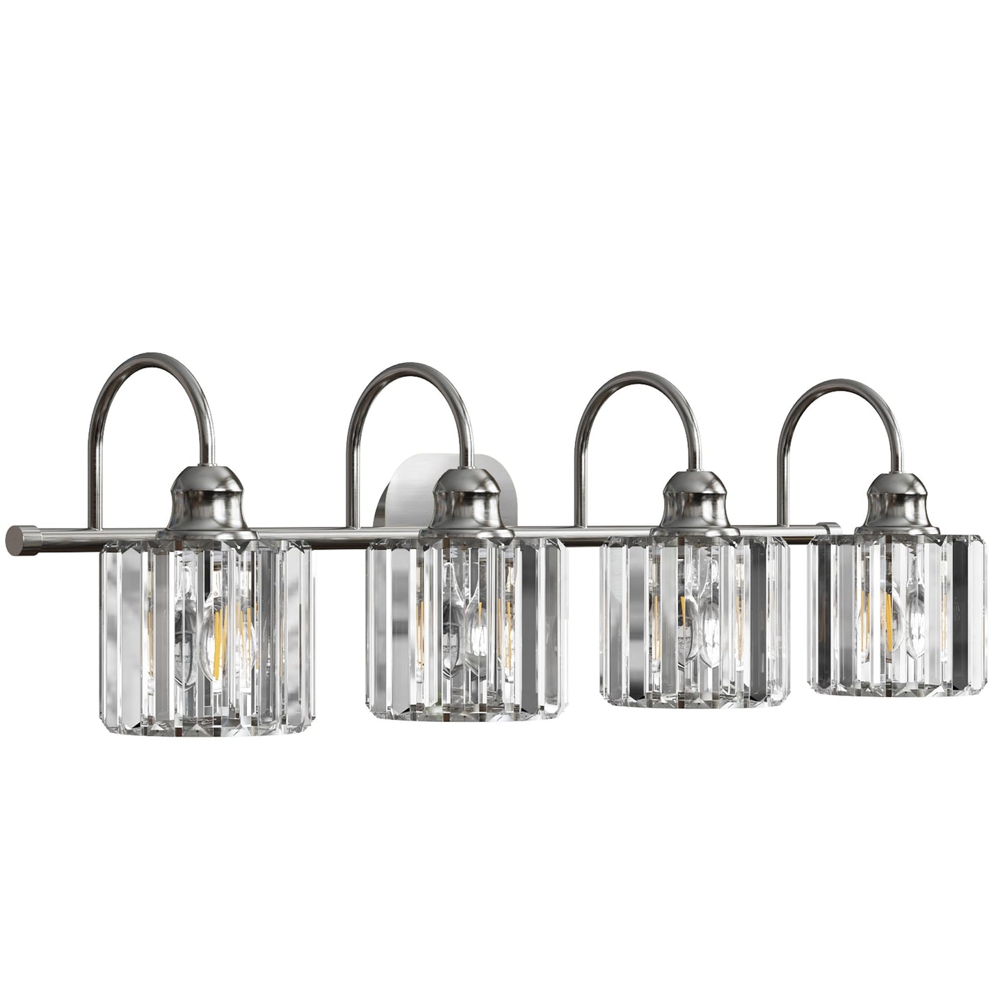 Appliques murales ExBrite modernes en or rose, à 1/2/3/4/5 lumières, avec variateur en cristal, pour salle de bain