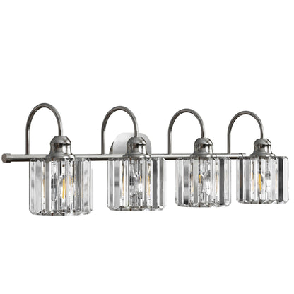 Appliques murales ExBrite modernes en or rose, à 1/2/3/4/5 lumières, avec variateur en cristal, pour salle de bain