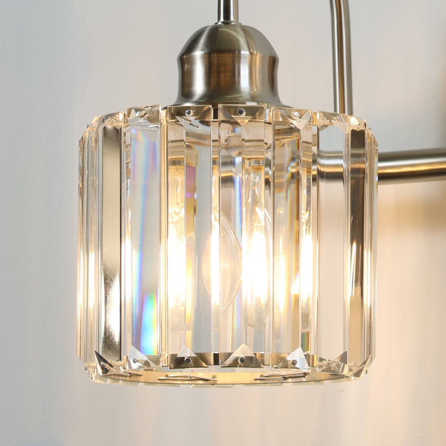 Appliques murales ExBrite modernes en or rose, à 1/2/3/4/5 lumières, avec variateur en cristal, pour salle de bain