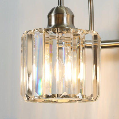 Appliques murales ExBrite modernes en or rose, à 1/2/3/4/5 lumières, avec variateur en cristal, pour salle de bain