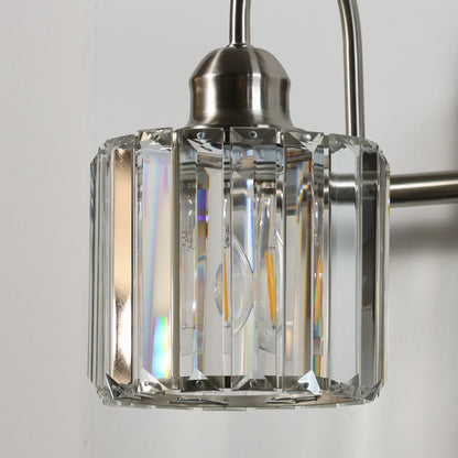 Appliques murales ExBrite modernes en or rose, à 1/2/3/4/5 lumières, avec variateur en cristal, pour salle de bain