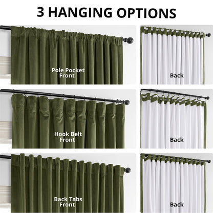 Rideaux occultants extra larges en velours Signature Exclusive Fabrics (1 panneau) - Luxueux rideaux occultants