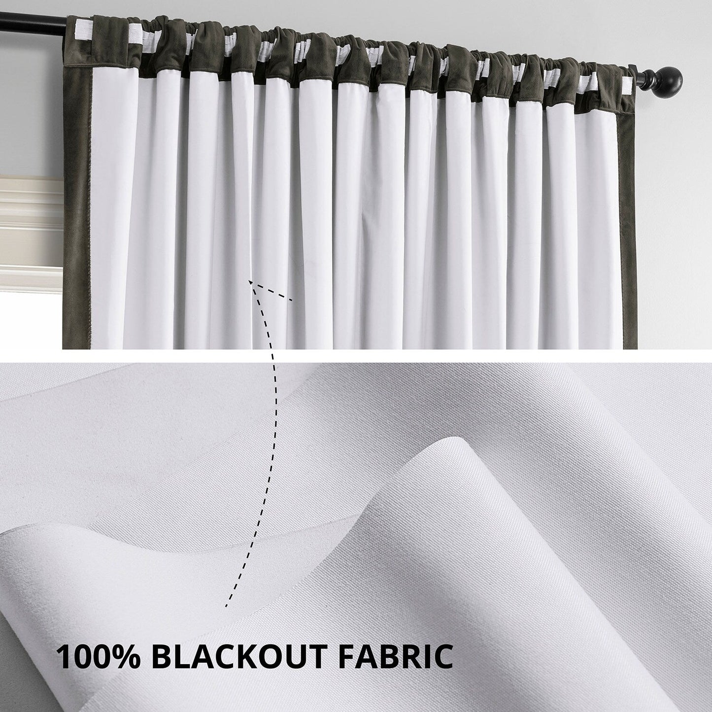 Rideaux occultants extra larges en velours Signature Exclusive Fabrics (1 panneau) - Luxueux rideaux occultants