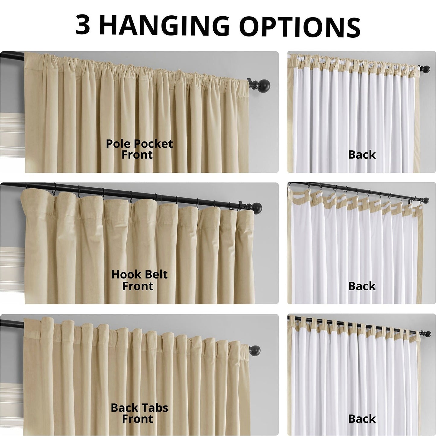 Rideaux occultants extra larges en velours Signature Exclusive Fabrics (1 panneau) - Luxueux rideaux occultants