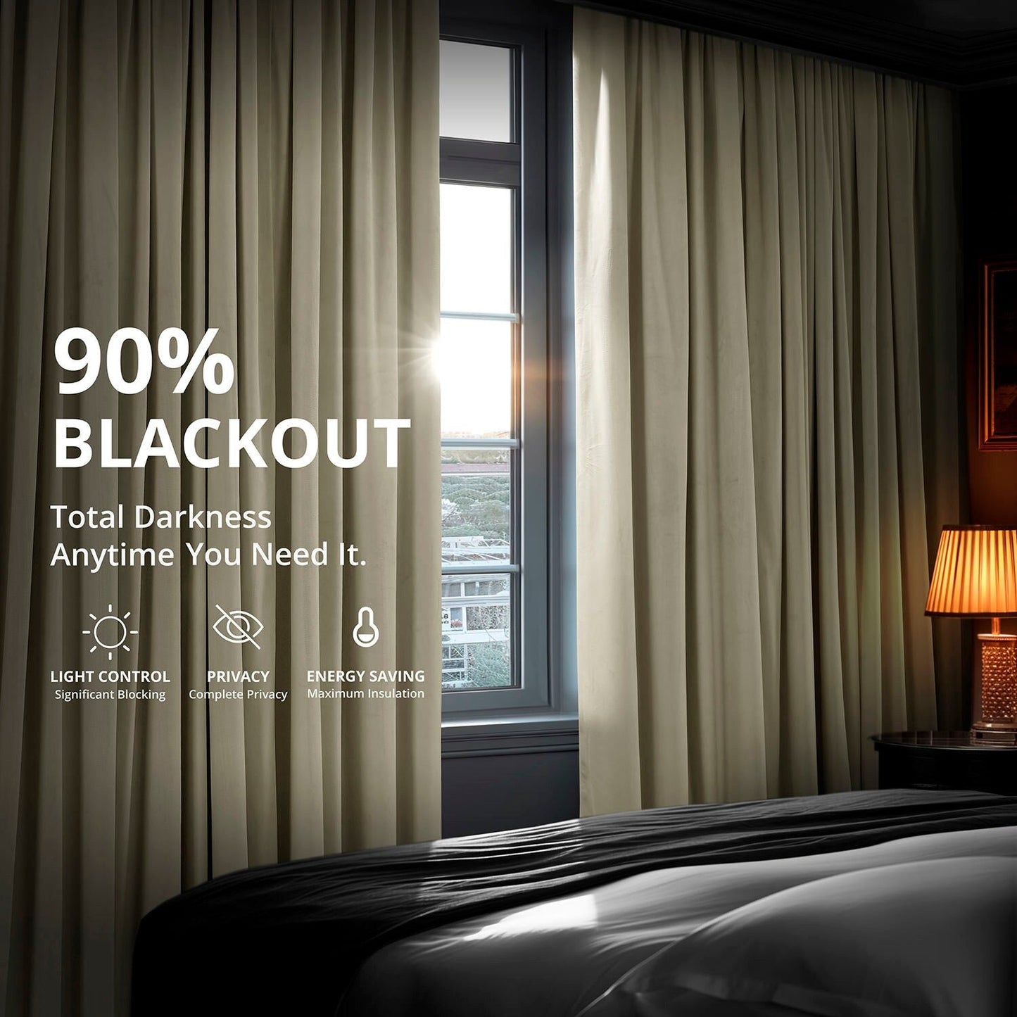 Rideaux occultants extra larges en velours Signature Exclusive Fabrics (1 panneau) - Luxueux rideaux occultants