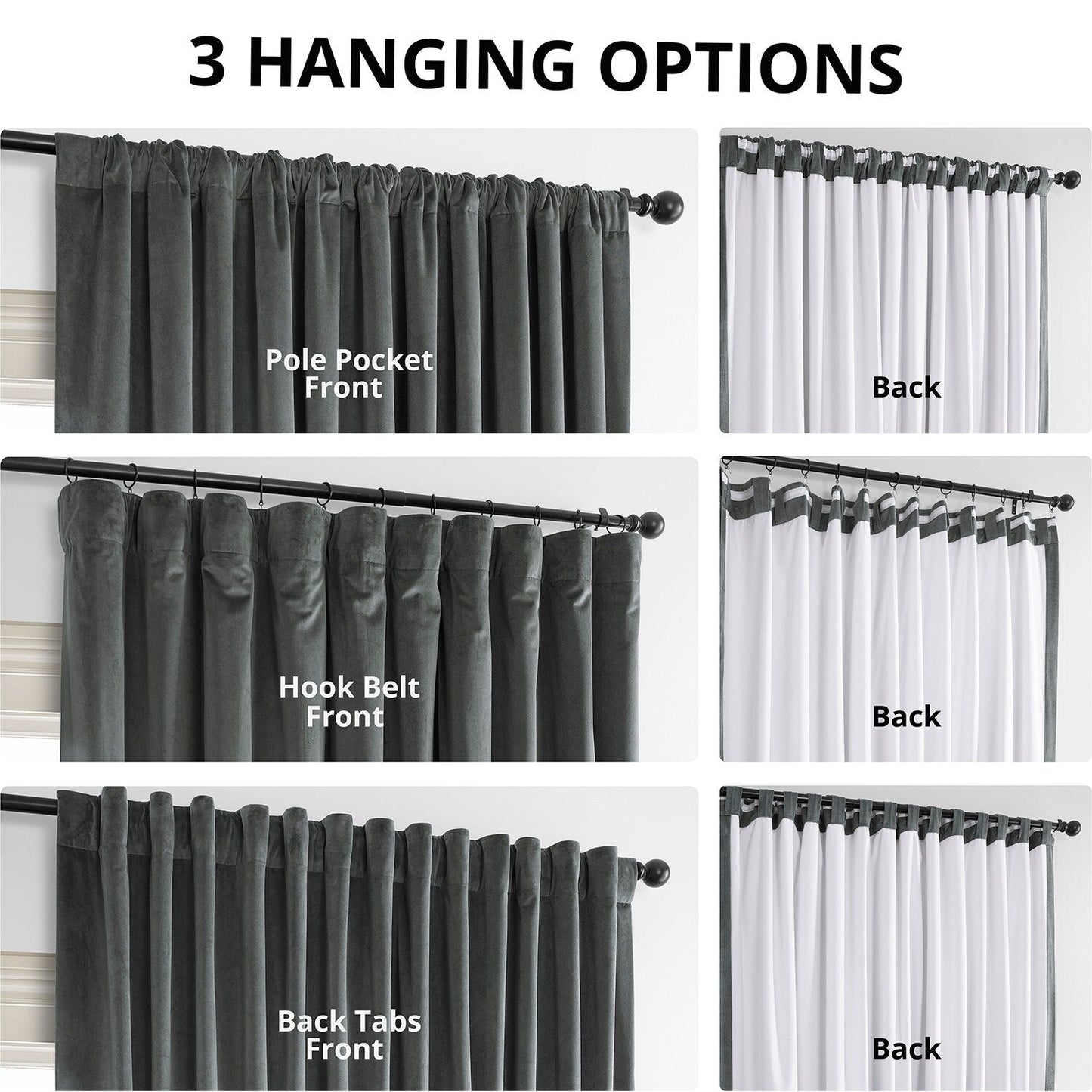 Rideaux occultants extra larges en velours Signature Exclusive Fabrics (1 panneau) - Luxueux rideaux occultants