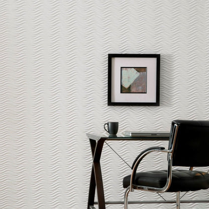 Panneau mural horizontal FASÄDE Current en PVC blanc brillant, 122 cm x 244 cm