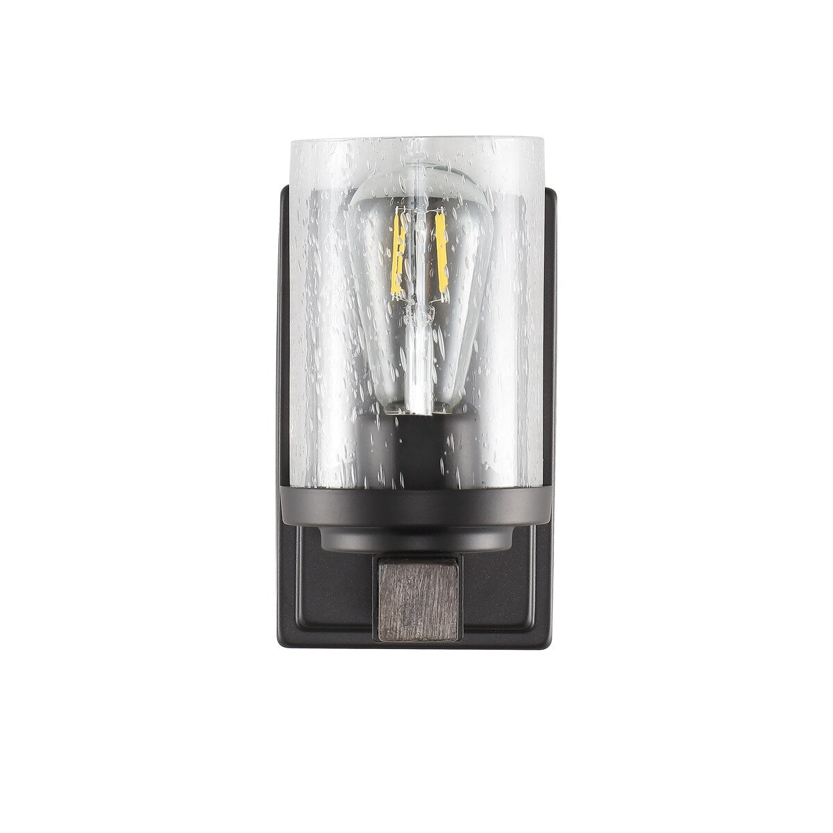 Applique murale LED style ferme rustique en fer et verre bullé, par JONATHAN Y