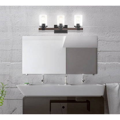 Applique murale LED style ferme rustique en fer et verre bullé, par JONATHAN Y