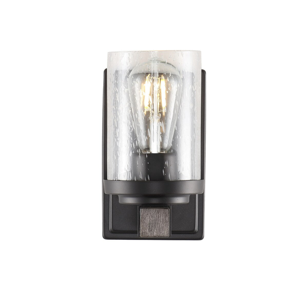 Applique murale LED style ferme rustique en fer et verre bullé, par JONATHAN Y