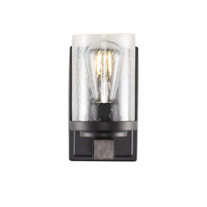 Applique murale LED style ferme rustique en fer et verre bullé, par JONATHAN Y