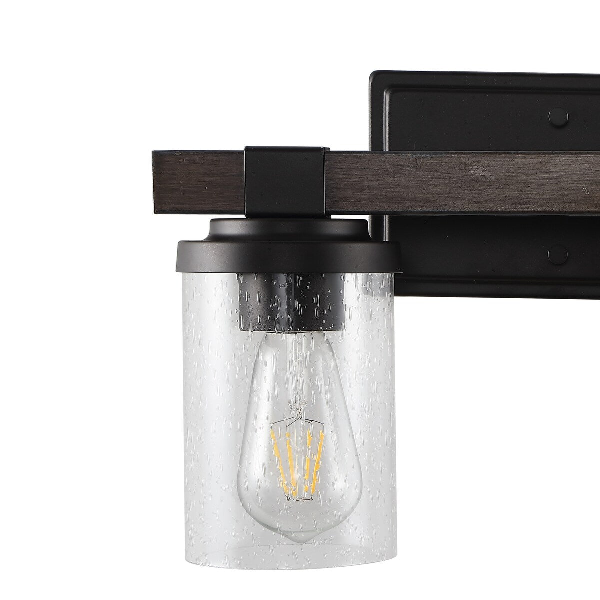 Applique murale LED style ferme rustique en fer et verre bullé, par JONATHAN Y